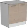 Image de Oslo meuble bas 2 portes + plan - décor chêne jackson - l 80 x p 60 x h 86 cm 244344