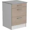 Image de Oslo Meuble Bas 3 Tiroirs + Plan - Décor Chene Jackson - L 60 X P 60 X H 86 Cm