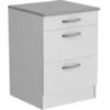 Image de Oslo Meuble Bas 3 Tiroirs + Plan - Décor Blanc - L 60 X P 60 X H 86 Cm