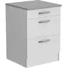 Image de Meuble bas cuisine oslo 3 tiroirs avec plan de travail décor blanc 60x60x86 cm 244012