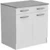 Image de Oslo meuble bas 2 portes + 2 tiroirs + plan - blanc - l 80 x p 60 x h 86 cm 244014