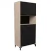 Image de Buffet de cuisine factory - décor chêne et noir - 2 portes + 1 tiroir - l80xp43,3xh185cm PAR3170720618544