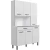 Image de Oslo Buffet De 120 Cm - 1 Tiroir Et 6 Portes - L 120 X P 40 X H 185 Cm - Coloris Blanc