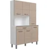 Image de OSLO Buffet de 120 cm - 1 Tiroir et 6 Portes - L 120 x P 40 x H 185 cm - Coloris Chêne