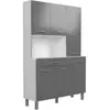 Image de Oslo buffet de 120 cm - 1 tiroir et 6 portes - l 120 x p 40 x h 185 cm - gris brillant 3408