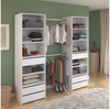 Image de Dressing - aneto - blanc - double colonne - 6 tiroirs - 2 barres de penderie - l199,9 x h200 x p49,7 cm -