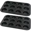 Image de Lot De 2 Moules À Gâteaux 38,5/26,5/3 Cm En Acier Black Metallic Black Mettallic Zenker Black Mettallic