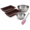 Image de Ensemble Comprenant 2 Moules À Chocolat, 1 Spatule Zenker, 2 Bols À Mixer En Inox Fackelmann