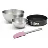 Image de Lot Comprenant 1 Moule À Manqué, 1 Spatule Zenker Et 2 Bols À Mixer En Inox Fackelmann