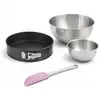 Image de Ensemble Comprenant 1 Moule À Manqué 26 Cm, 1 Spatule Zenker Et 2 Bols À Mixer En Inox Fackelmann