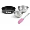 Image de Lot Comprenant 1 Moule À Manqué 30 Cm, 1 Spatule Zenker Et 2 Bols À Mixer En Inox Fackelmann
