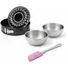 Image de Lot Comprenant 1 Moule À Manqué Et À Savarin 26 Cm, 1 Spatule Zenker Et 2 Bols À Mixer En Inox Fackelmann