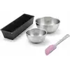 Image de Lot De Pâtisserie Avec 1 Moule À Cake 30,5 Cm, 1 Spatule Zenker Et 2 Bols À Mixer En Inox Fackelmann
