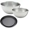 Image de Lot Avec 1 Moule À Tarte Renversée 28 Cm, 1 Spatule Zenker Et 2 Bols À Mixer En Inox Fackelmann