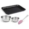 Image de Ensemble Comprenant 1 Plaque De Cuisson Extensible, 1 Spatule Zenker Et 2 Bols À Mixer En Inox Fackelmann
