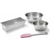 Image de Set Comprenant 1 Moule À Cake En Acier Étamé, 1 Spatule Zenker Et 2 Bols À Mixer En Inox Fackelmann