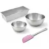Image de Set De 4 Ustensiles De Pâtisserie Moule À Gâteaux Bol Et Spatule Zenker Silver