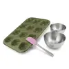 Image de Set De 4 Ustensiles De Pâtisserie Moule À Gâteaux 2 Bols Et Spatule Zenker Green Vision