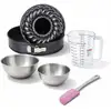 Image de Set Pâtisserie Avec Moule À Manqué Et À Savarin 28 Cm, 2 Bols À Mixer, Verre Mesureur Et Spatule Zenker