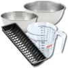 Image de Set Pâtisserie Avec Moule À Bûches De Noël 32 Cm, 2 Bols À Mixer, Verre Mesureur Et Spatule Zenker