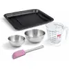 Image de Set Pâtisserie Avec Plaque De Four Extensible De 35-52 Cm, 2 Bols À Mixer, Verre Mesureur Et Spatule Zenker
