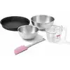 Image de Set Pâtisserie Avec Moule À Quiche Lorraine 28 Cm Antiadhésif, 2 Bols À Mixer, Verre Mesureur Et Spatule Zenker