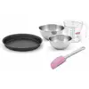 Image de Set Pâtisserie Avec Moule À Quiche Lorraine 30 Cm Antiadhésif, 2 Bols À Mixer, Verre Mesureur Et Spatule Zenker