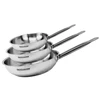 Image de Set De 3 Poeles 20 24 Et 28 Cm En Inox Eterna