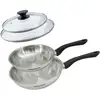 Image de Set 2 Poêles 20 Et 24 Cm En Inox Et Couvercles Verres Fackelmann Geneva