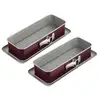 Image de Lot De 2 Moules À Cake À Charnière Acier Inox Bicolore Bordeaux Et Argenté 30x12cm Dr. Oetker