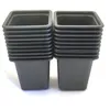 Image de Pack de 20 Godets carrés noir en plastique 7cm-