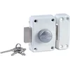 Image de Verrou de securité blanc a bouton pour porte avec cylindre 45 mm Alpha Bricard