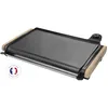Image de Plancha de table LAGRANGE 229 004 - Equilibre® chauffante en aluminium avec revêtement anti adhésif - 43x28cm - 2000W - Bois Clair