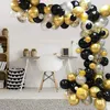Image de Guirlande de ballons - EURO MEGA - 100pcs - Noir Blanc Or - Kit Décoration Fête - Latex