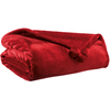 Image de Plaid Décoratif Tender Pompons En Polyester - Rubis - 130 X 170 Cm