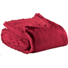 Image de Plaid Uni Vivaraise Fara En Coton Et Polyester - Rouge Rubis - 135 X 200 Cm