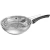 Image de Poêle à friture inox 26 cm - BAUMALU - Equipement bakélite noir - panier fil dacier