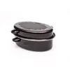 Image de Cocotte Ovale Noir Acier Carbone 11L 42 cm Tous Feux Dont Induction BAUMALU