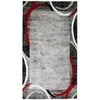 Image de Tapis à encadré motifs abstraits rouge 80x150
