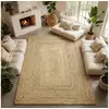 Image de Tapis en jute tressé naturel artisanal 80x150 - style bohème