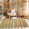 Image de Tapis en jute avec tresses en laine multicolores 120x170 - style bohème