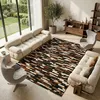 Image de Tapis en cuir recyclé lignes marron 120x170