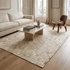 Image de Tapis en cuir recyclé damier blanc 120x170