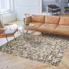 Image de Tapis en cuir recyclé éclats argentés marron 120x170