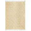 Image de Tapis coton motif croisillons en laine épaisse naturel 120x170