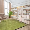 Image de Tapis en coton et polyester lavable tissé plat vert 120x170