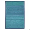 Image de Tapis en bambou larges lattes et ganse bleu 120x180