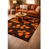 Image de Tapis à motifs petites feuilles orange 120x170