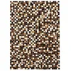 Image de Tapis - THE DECO FACTORY - CUIR MOSAÏQUE - 160x230 cm - Patchwork damier - Cuir recyclé