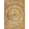 Image de Tapis en jute tressé main motif rond naturel 160x230